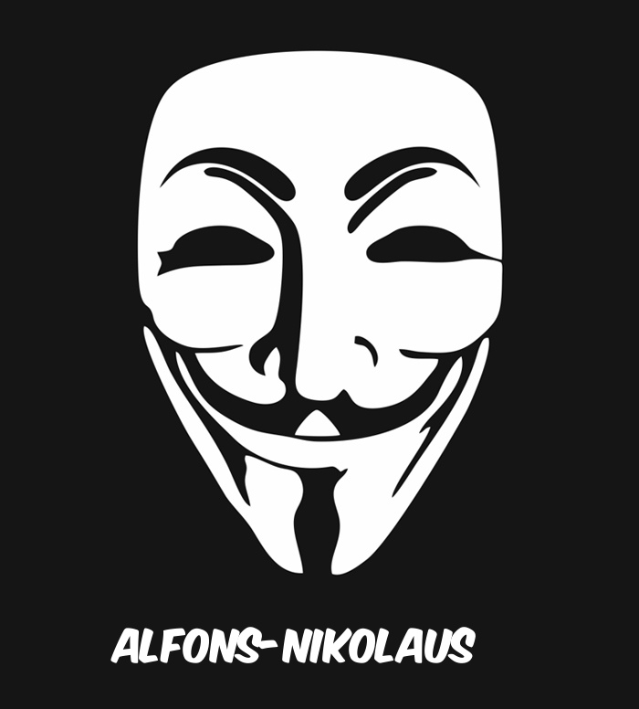 Bilder anonyme Maske namens Alfons-Nikolaus