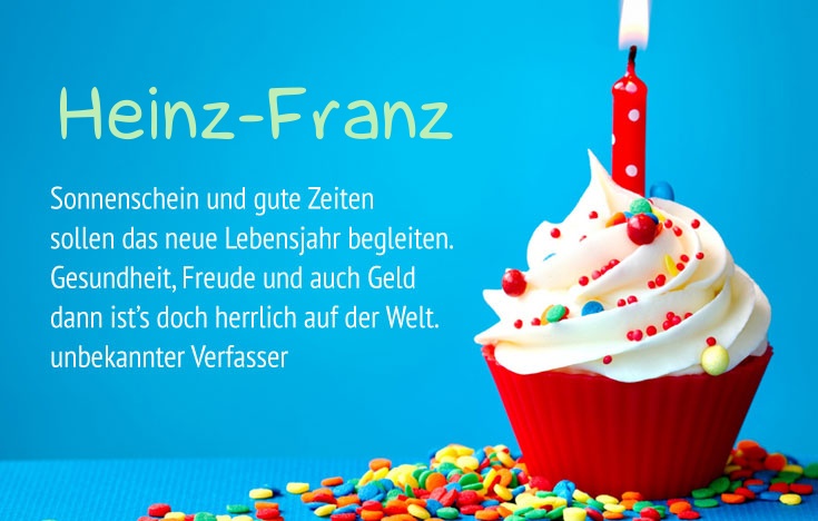 Gratulieren zum geburtstag fr Heinz-Franz