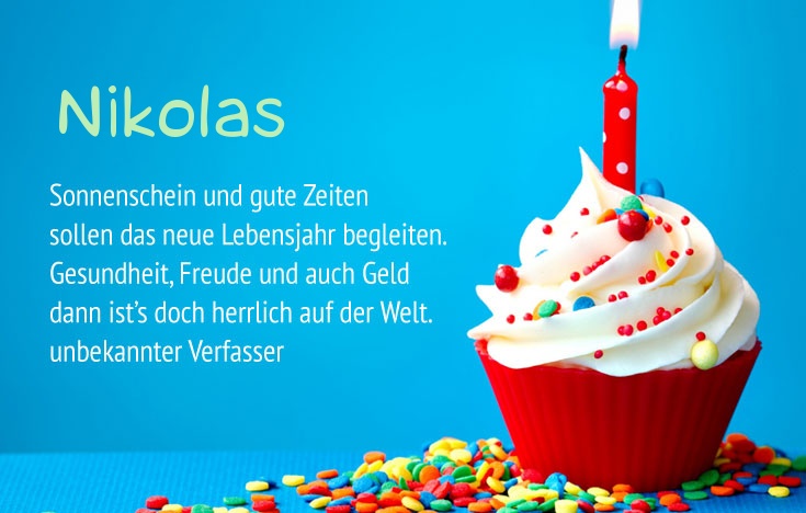 Gratulieren zum geburtstag fr Nikolas