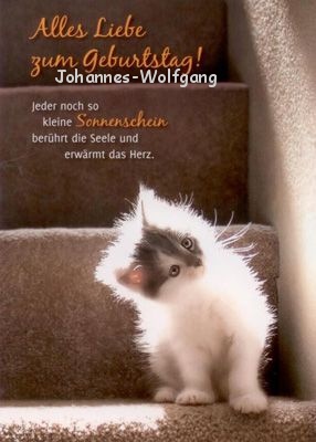 Postkarten zum geburtstag fr Johannes-Wolfgang