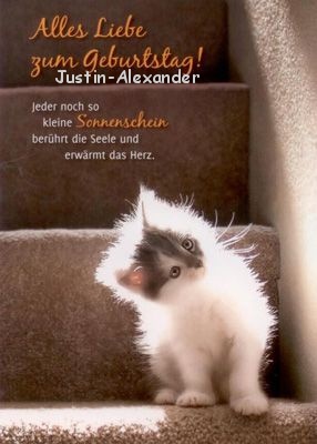 Postkarten zum geburtstag fr Justin-Alexander