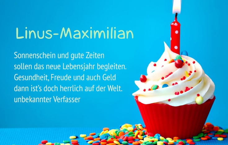 Gratulieren zum geburtstag fr Linus-Maximilian