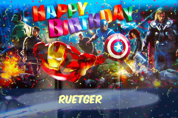 Geburtstagsgre fr Ruetger von den Marvel-Helden