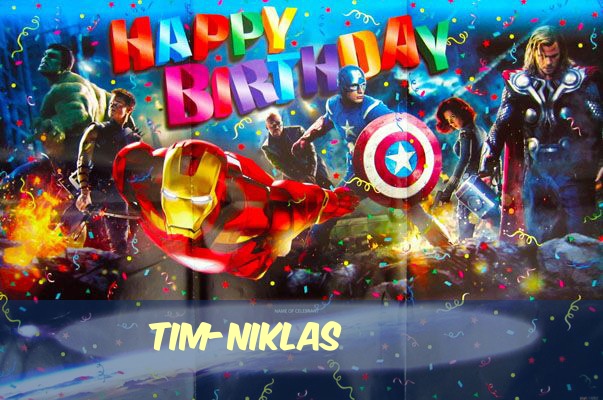 Geburtstagsgre fr Tim-Niklas von den Marvel-Helden