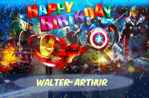 Geburtstagsgre fr Walter-Arthur von den Marvel-Helden