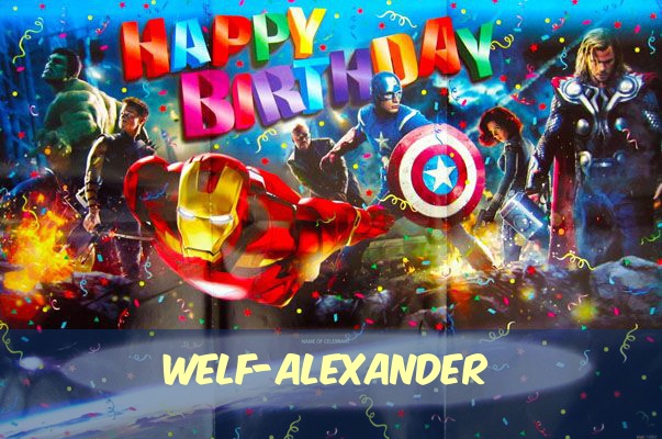 Geburtstagsgre fr Welf-Alexander von den Marvel-Helden