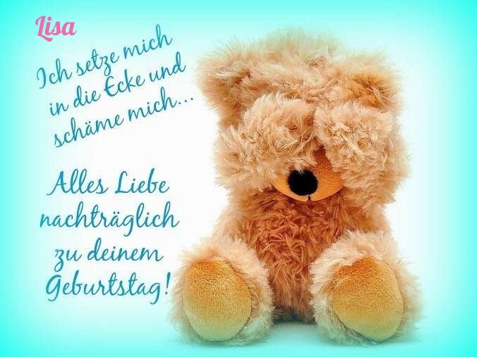 Lisa, alles liebe nachtrglich zu deinem Geburtstag!