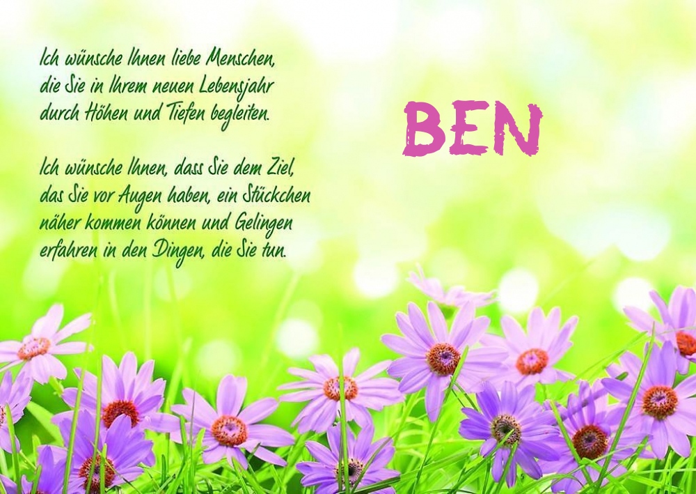 Ein schnes Happy Birthday Gedicht fr Ben