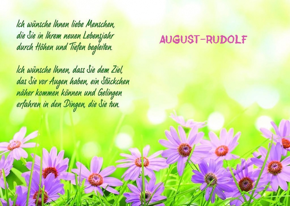 Ein schnes Happy Birthday Gedicht fr August-Rudolf