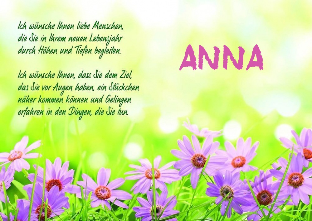 Ein schnes Happy Birthday Gedicht fr Anna