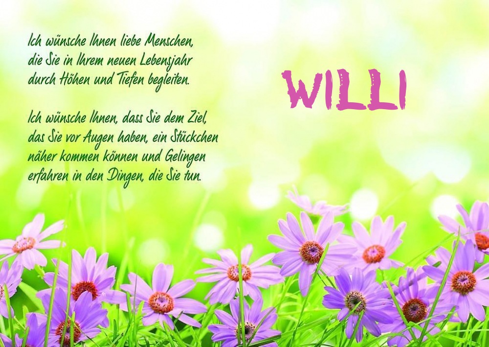 Ein schnes Happy Birthday Gedicht fr Willi