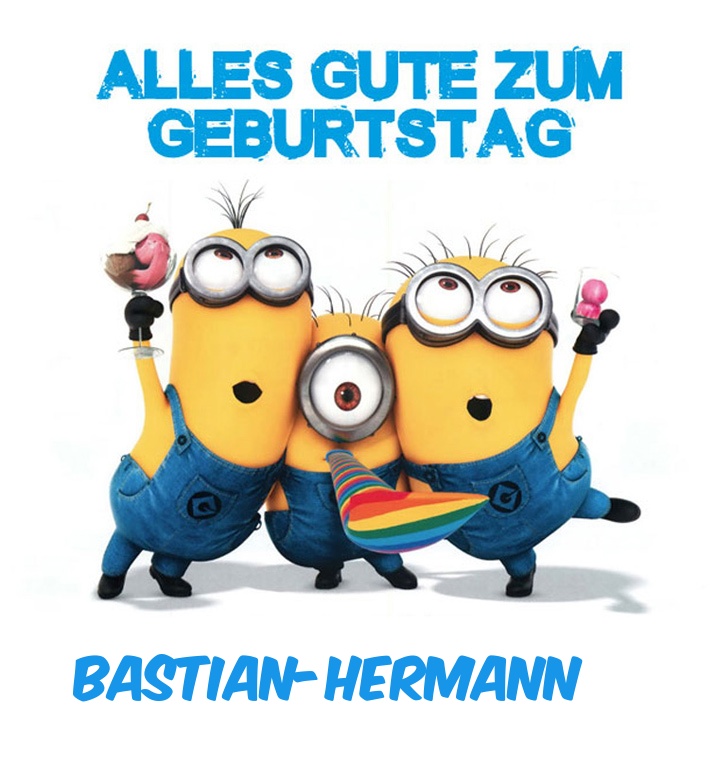 Alles Gute zum Geburtstag von Minions fr Bastian-Hermann