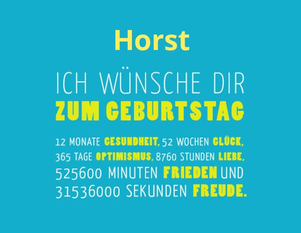 Horst, Ich wnsche dir zum geburtstag...