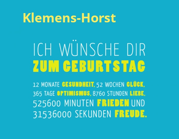 Klemens-Horst, Ich wnsche dir zum geburtstag...
