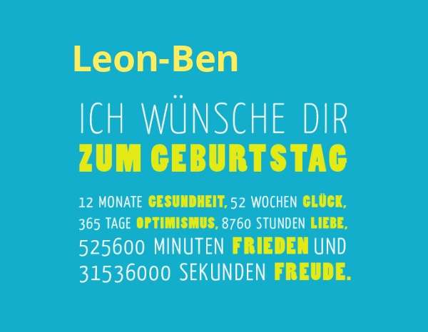 Leon-Ben, Ich wnsche dir zum geburtstag...