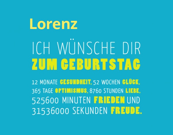 Lorenz, Ich wnsche dir zum geburtstag...
