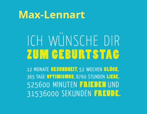 Max-Lennart, Ich wnsche dir zum geburtstag...
