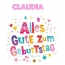 Bunte Geburtstagsgrüße für Claudia