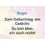 Zum Geburtstag ein Gedicht fr Roger